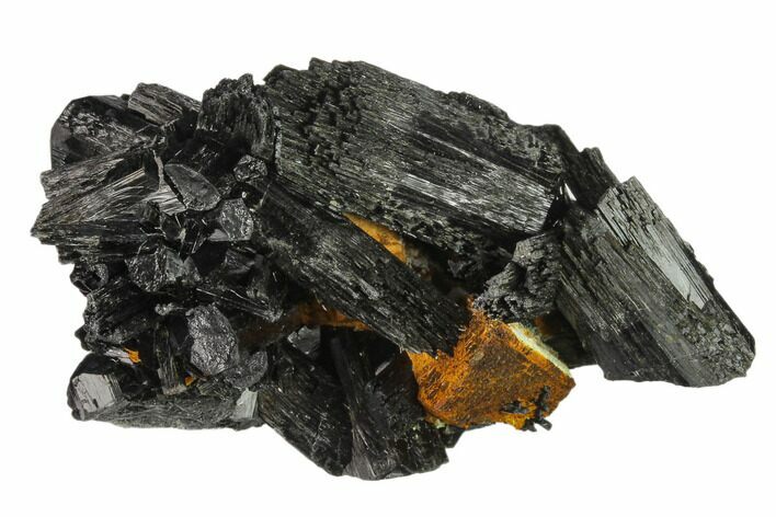 Black Tourmaline (Schorl) Crystals & Goethite - Namibia #132221